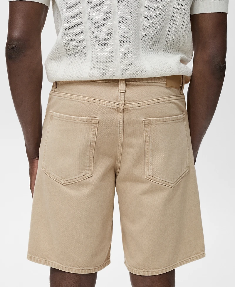 Mango Men's Regular-Fit 9" Denim Shorts