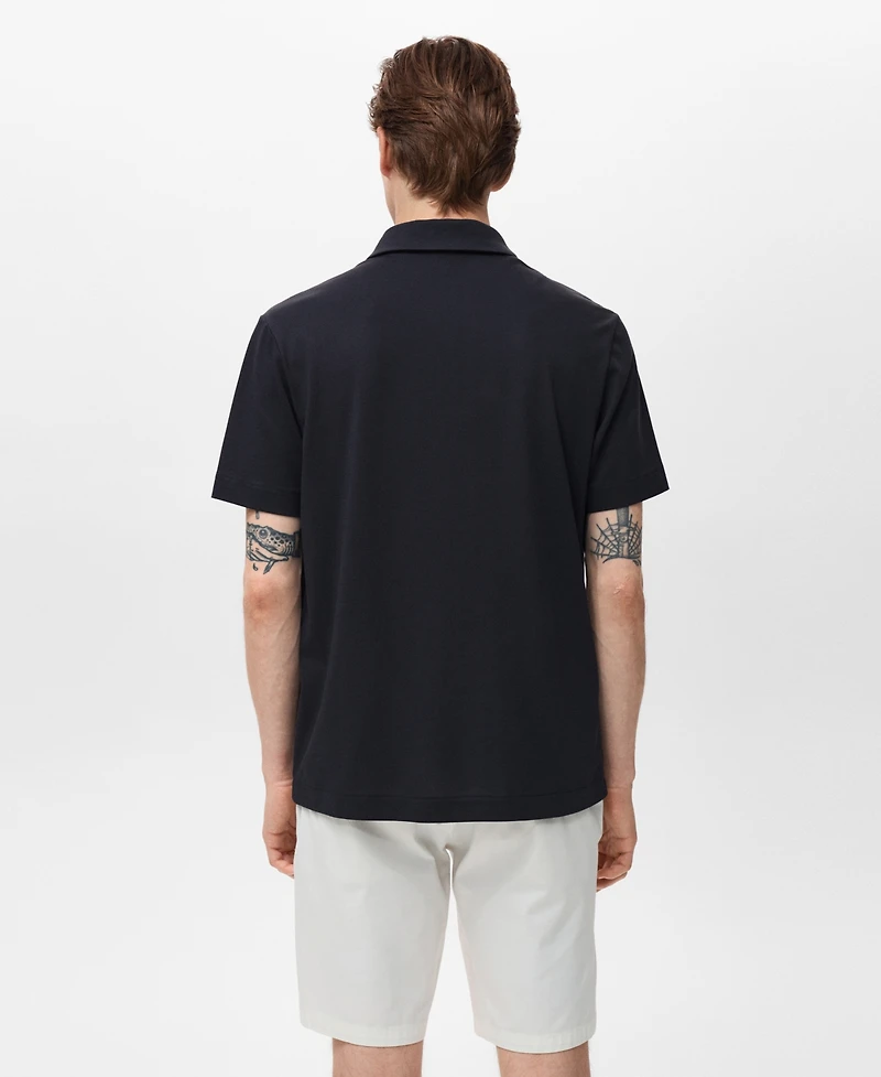 Mango Men's Zip Neck Polo Shirt