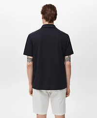 Mango Men's Zip Neck Polo Shirt