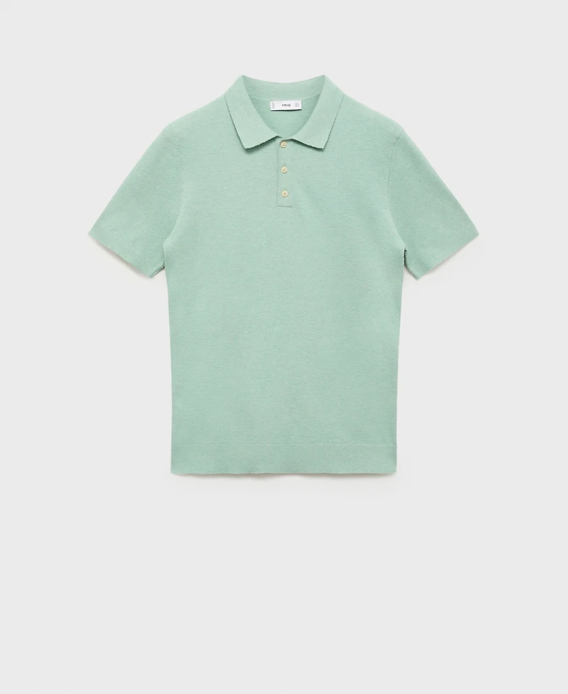 Mango Men's Fine-Knit Cotton Polo Shirt