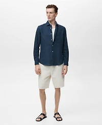 Mango Men's Pocket Linen Shirt