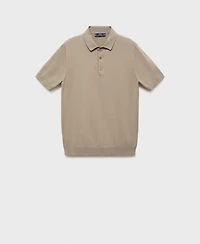 Mango Men's Cotton Fine-Knit Polo Shirt
