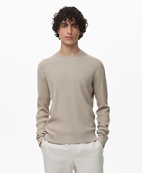 Mango Men's Fine Rib-Knit Cotton Sweater