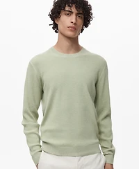 Mango Men's Fine Rib-Knit Cotton Sweater