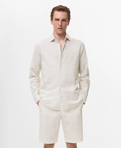 Mango Men's Cotton Linen-Blend Shirt