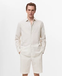 Mango Men's Cotton Linen-Blend Shirt