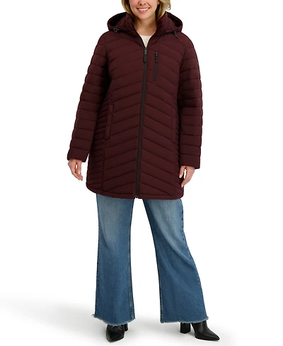 Nautica Plus Hooded Water-Resistant Puffer Coat