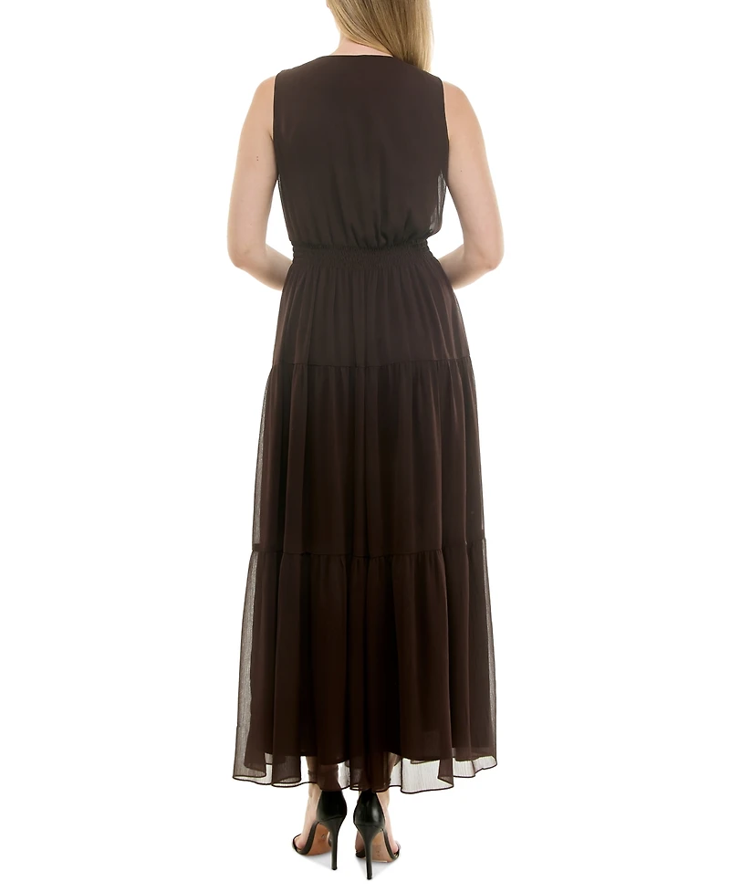 Taylor Women's Sleeveless Chiffon Maxi Dress