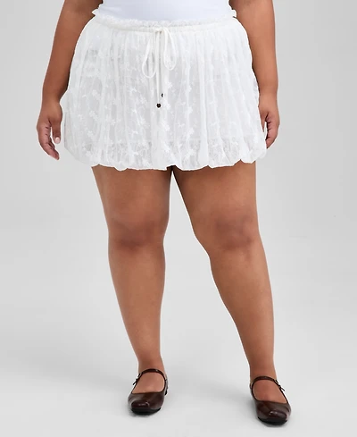 And Now This Trendy Plus Bubble-Hem Mini Lace Skirt, Macy's Exclusive