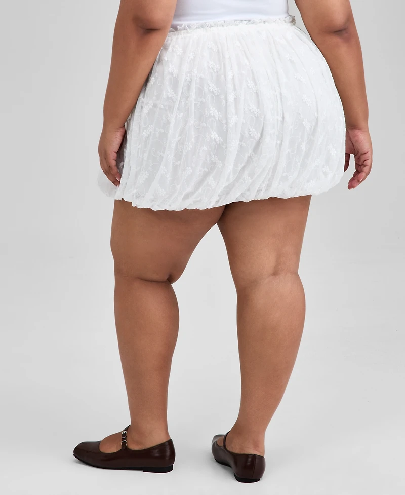 And Now This Trendy Plus Bubble-Hem Mini Lace Skirt, Macy's Exclusive