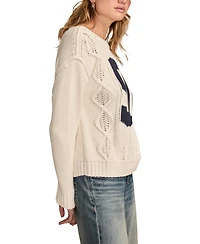 Lucky Brand Women's 90S Graphic Cotton Crewneck Sweater