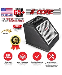 5 Core Electric Drum Amplifier 80W Professional Bluetooth Drumming Amp w 8” Speaker w 3 Band Eq