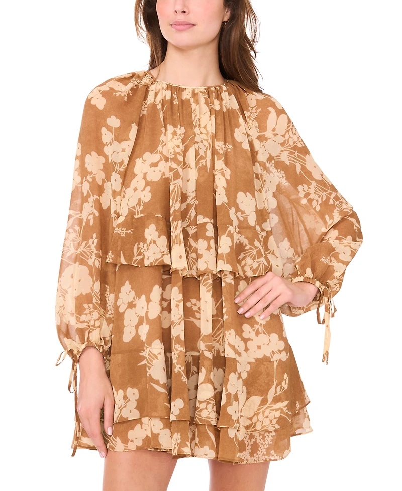 Parker Women's Long-Sleeve Chiffon Shift Dress