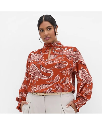 City Chic Women's Indie Print Top