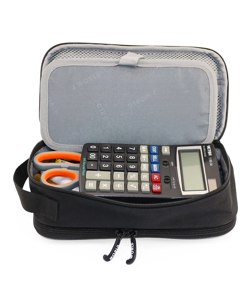 J World Doodle Pencil Case with Organizational Pockets and Handle Strap