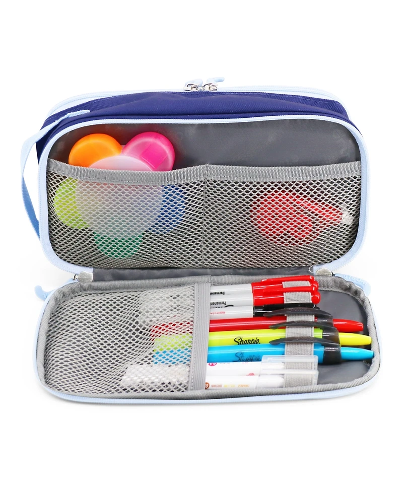 J World Doodle Pencil Case with Organizational Pockets and Handle Strap