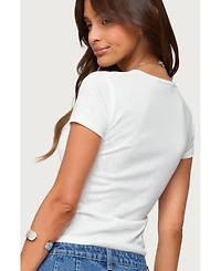 Edikted Women's Nikkey Semi Sheer T Shirt