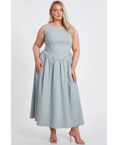 Quiz Women's Plus Bengaline Drop Waist Maxi Dress