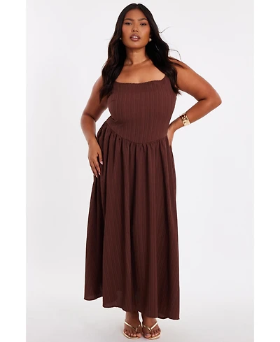 Quiz Women's Drop Waist Textured Dress