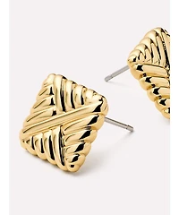 Gold Stud Earrings - Maple