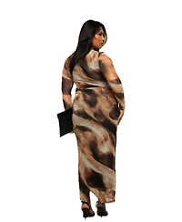 Fashion-szn Curve Women's Abstract Print Midaxi Dress
