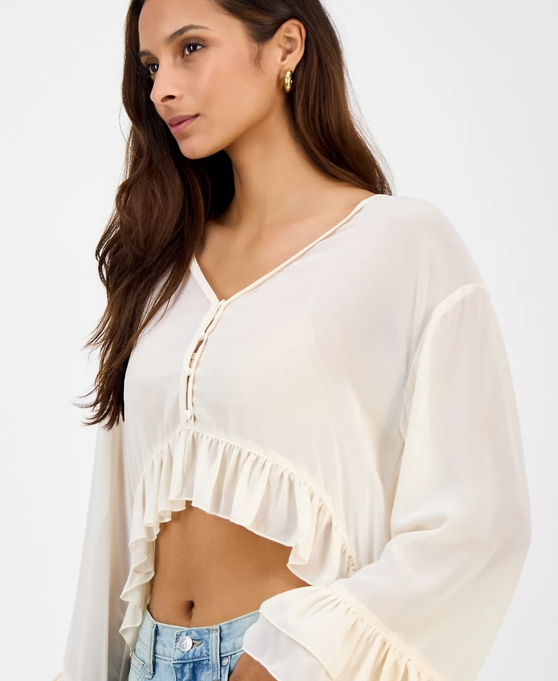 And Now This Women's High-Low Ruffle Top, Macy's Exclusive