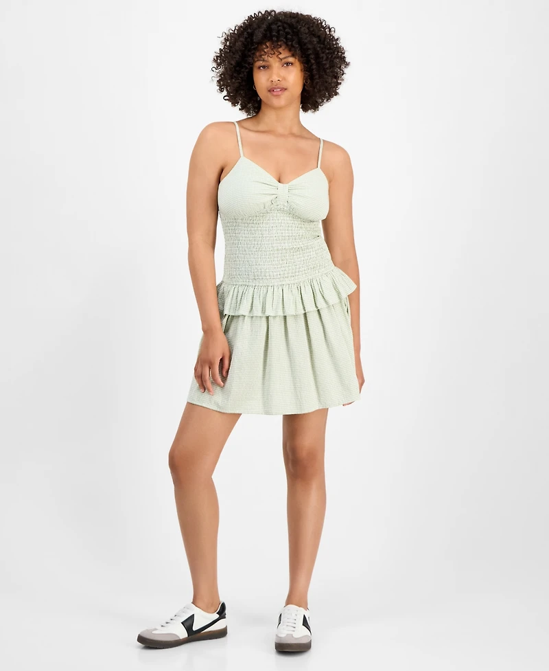 And Now This Women's Gingham Cotton Ruffled Mini Dress, Exclusively at Macy's