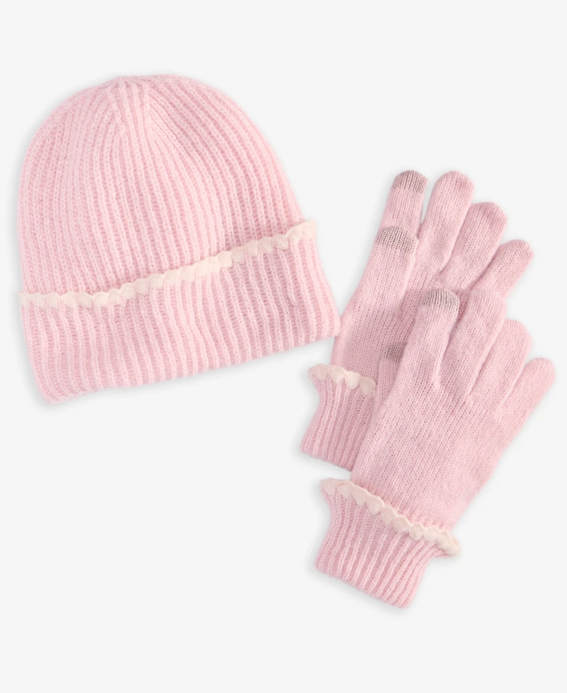 On 34th Ribbed Beanie & Gloves Boxed Set, Macy's Exclusive