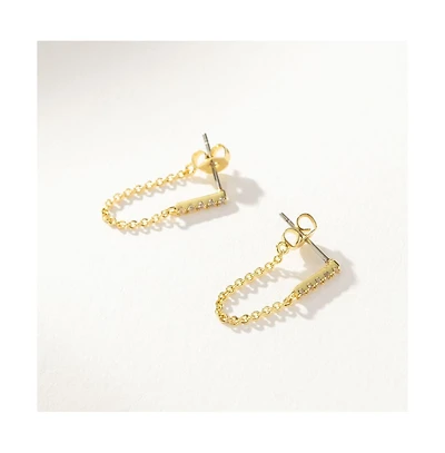 14K Gold-Plated Downtown Chain Earrings