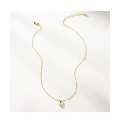 14k Gold-Plated Leading Lady Pendant Necklace, 14" + 2" extender