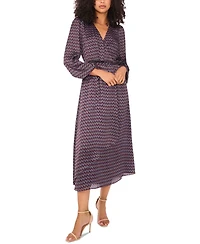 Vince Camuto Women's Printed Surplice Asymmetrical-Hem Dress