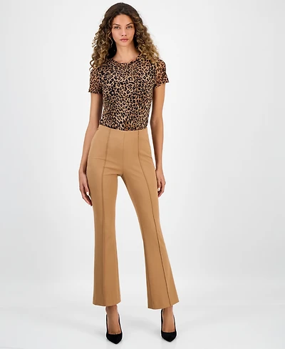 Bar Iii Women's Crepe High-Rise Flared-Leg Pants