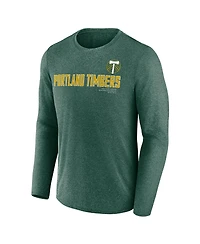 Fanatics Men's Heather Green Portland Timbers Goal Line Long Sleeve T-Shirt