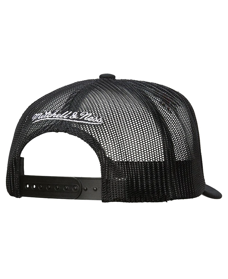 Mitchell & Ness Men's White/Black Dallas Stars Gridlock Trucker Adjustable Hat