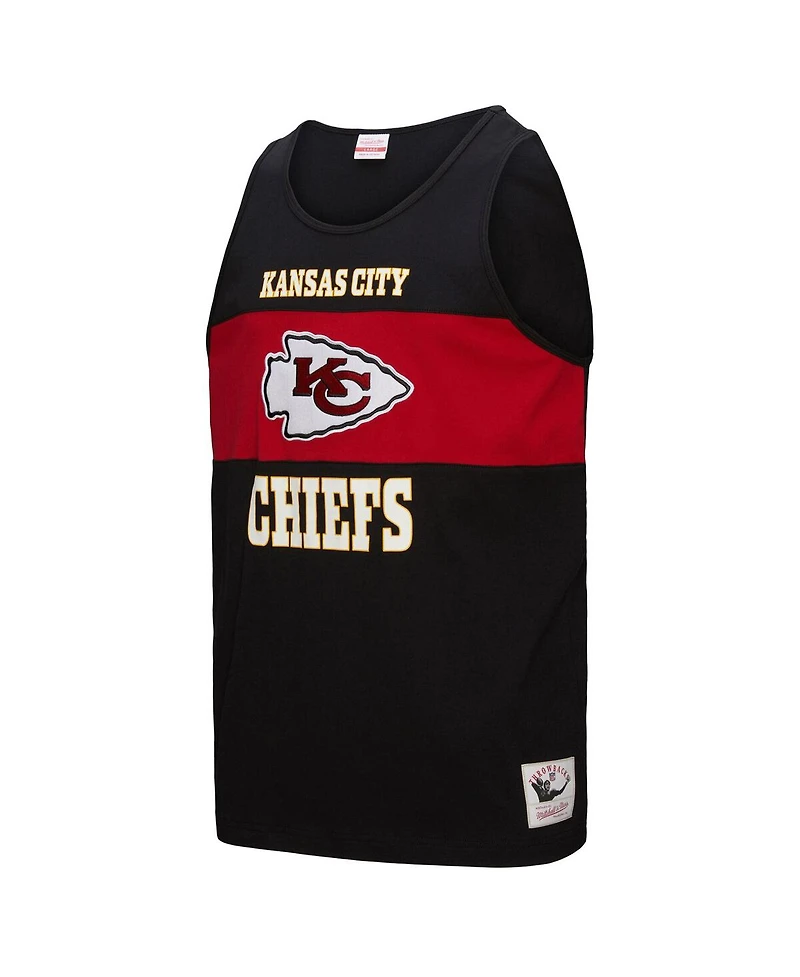 Mitchell & Ness Men's Black Kansas City Chiefs Retro Color Block Tank Top
