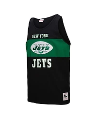 Mitchell & Ness Men's Black New York Jets Retro Color Block Tank Top