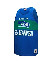 Mitchell & Ness Men's Royal Seattle Seahawks Retro Color Block Tank Top