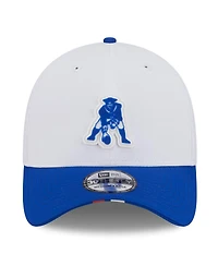 New Era Men's White/Royal England Patriots 2025 Nfl Training Camp Throwback Logo 39THIRTY Flex Hat