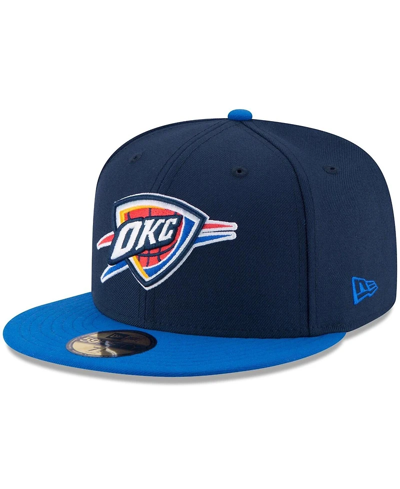 New Era Men's Navy/Blue Oklahoma City Thunder 2025 Nba Finals Champions Side Patch Two-Tone 59FIFTY Fitted Hat