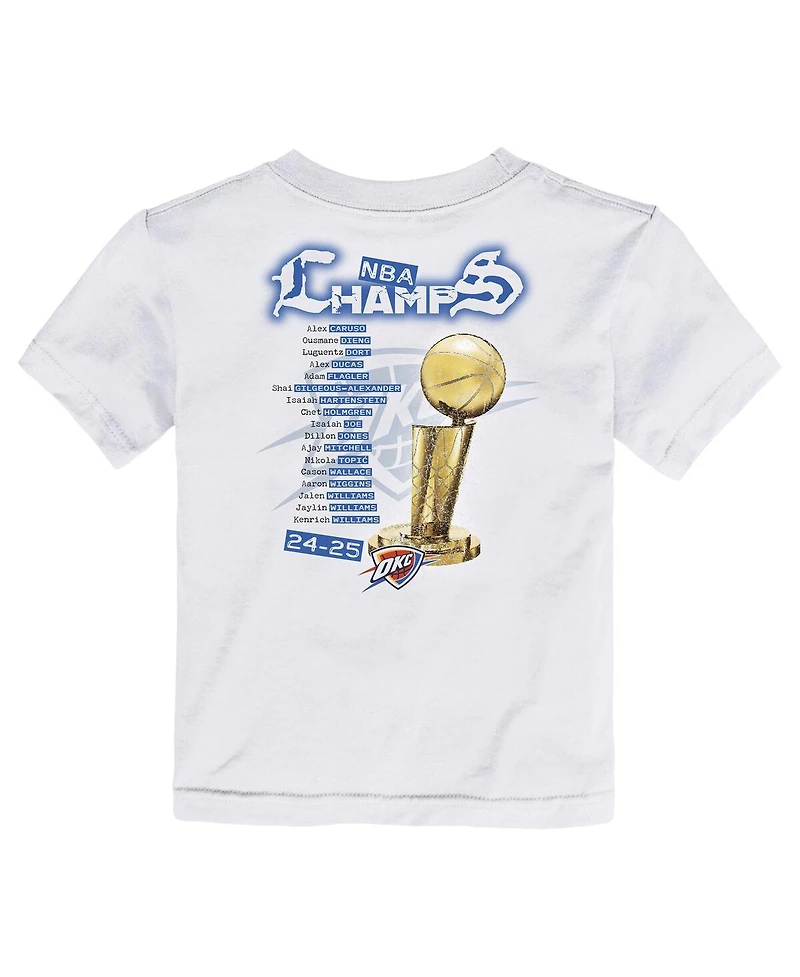Nike Toddler White Oklahoma City Thunder 2025 Nba Finals Champions Parade Roster T-Shirt