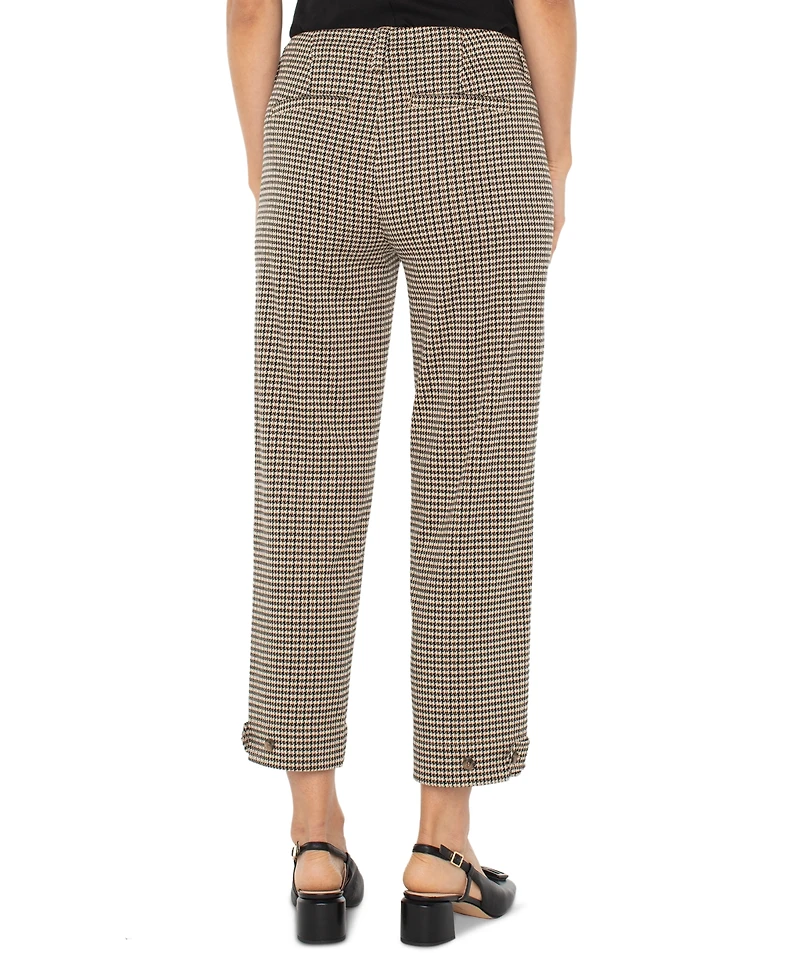 Liverpool Los Angeles Petite Houndstooth Cropped Utility Pants