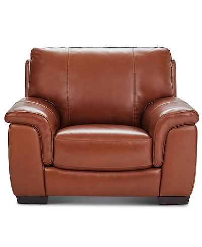 Cobbie Leather 46" Chair, Macy's Exclusive