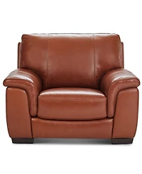 Cobbie Leather 46" Chair, Macy's Exclusive