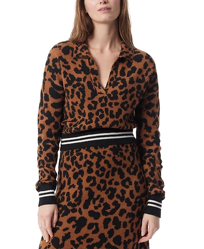 Dee Ocleppo Women's Barbara Jacquard Split-Neck Sweater