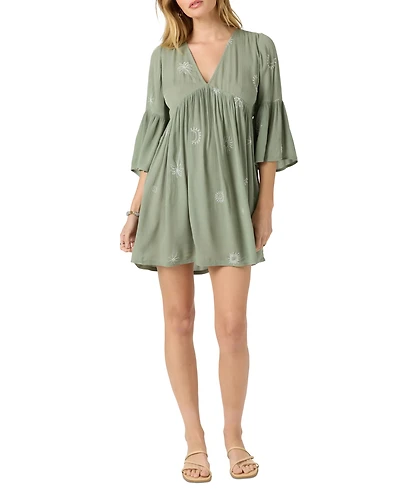 O'Neill Juniors' Pennie V-Neck Ruffle-Sleeve Mini Dress