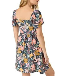 O'Neill Juniors' Carina Floral-Print V-Neck Mini Dress