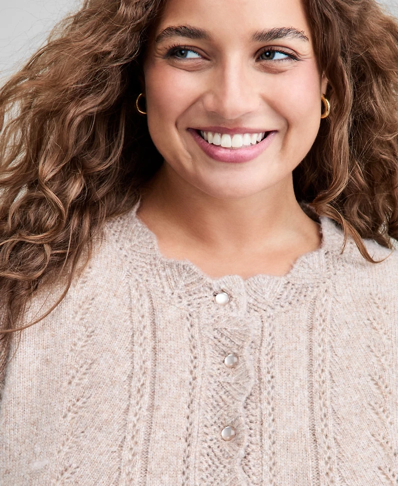 And Now This Trendy Plus Pointelle Knit Cardigan, Macy's Exclusive