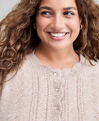 And Now This Trendy Plus Pointelle Knit Cardigan, Macy's Exclusive