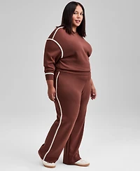And Now This Trendy Plus High-Rise Whipstitch Scuba Pants, Macy's Exclusive