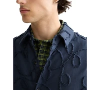 Scotch & Soda Men's Relaxed Fit Short Sleeve Button-Front Jacquard Shirt